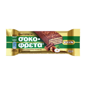 ION Chocofreta Hazelnut Fudge Wafer (38gr) – Classic Crunchy Chocolate | Greek Premium Flavour